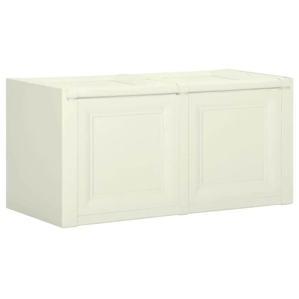 Storage Chest Bench Seat Cushion Box Indoor Outdoor 86x40x42cm Cream