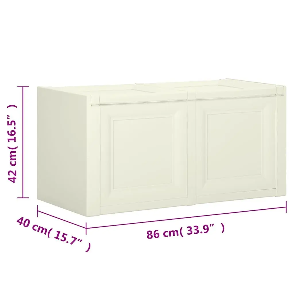 Storage Chest Bench Seat Cushion Box Indoor Outdoor 86x40x42cm Cream