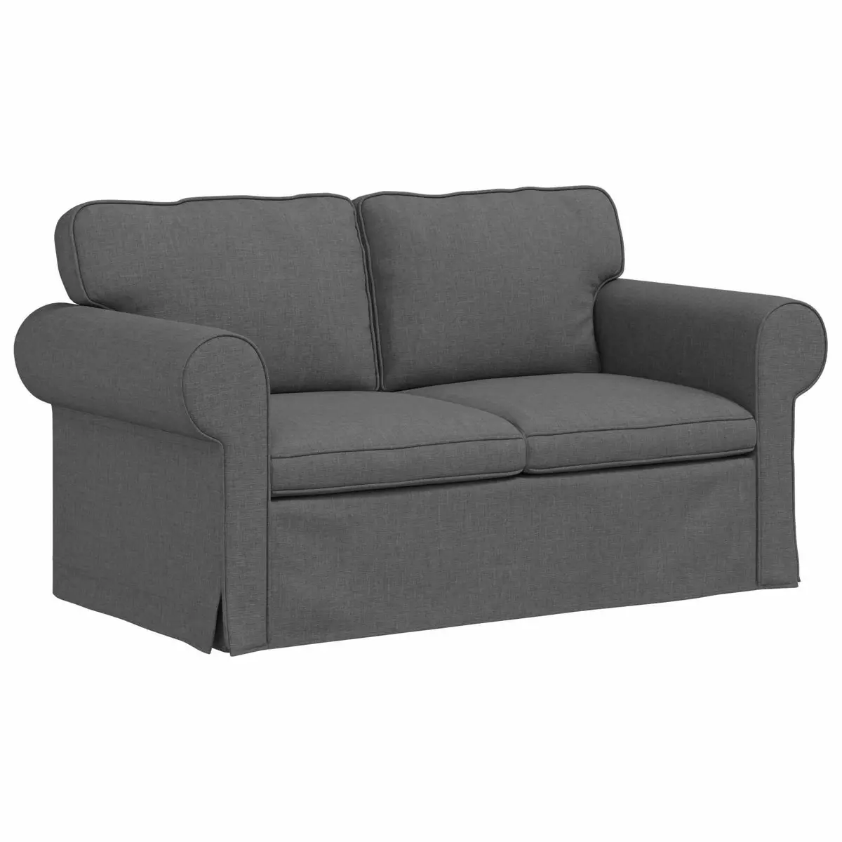 Sofa Set 2 Piece Modern Grey Fabric Living Room Furniture