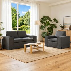 Specifications of 2-Piece Grey Modular Sectional Sofa