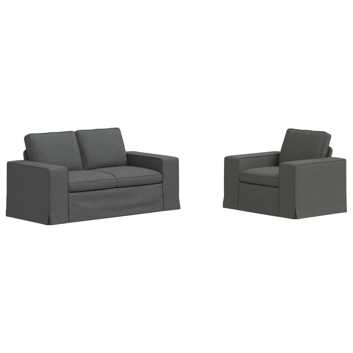 2-Piece Grey Modular Sectional Sofa