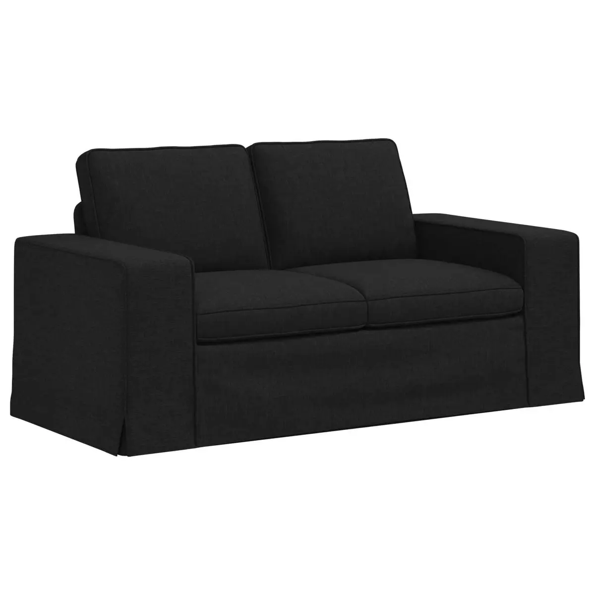 Modular Fabric Sofa Set for Living Room Black 2 Piece Sectional Couch