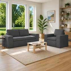 2-Piece Modular Sofa Set: Dimensions and Materials