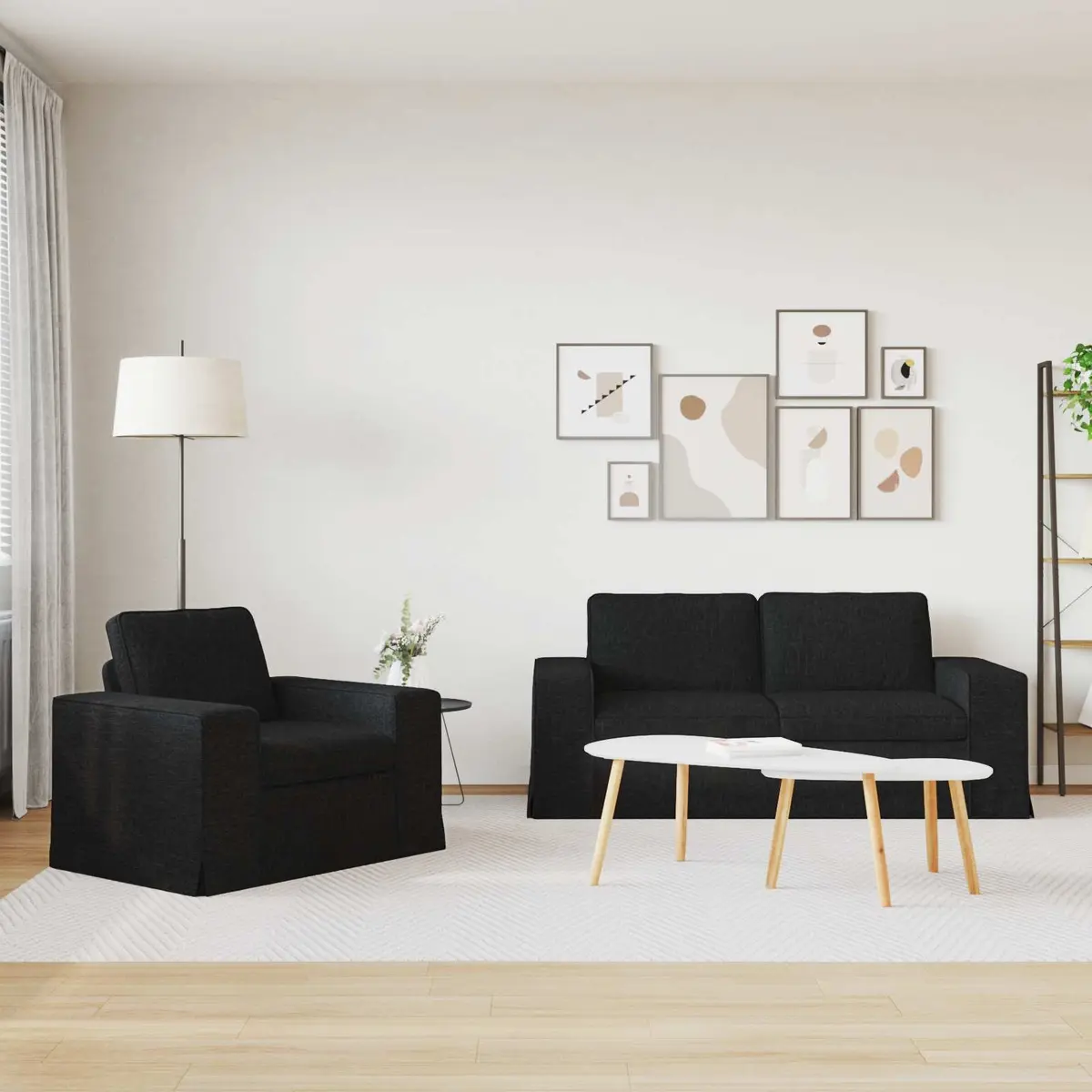 Black 2-Piece Sofa Set