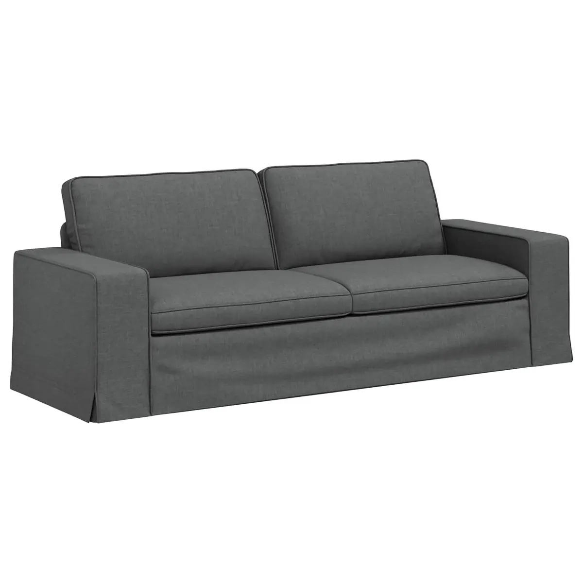 Sofa Set 2 pcs Dark Grey Fabric Modular Lounge Couch Living Room Furniture