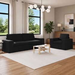 Specifications of the 2 pcs Black Modular Sofa Set