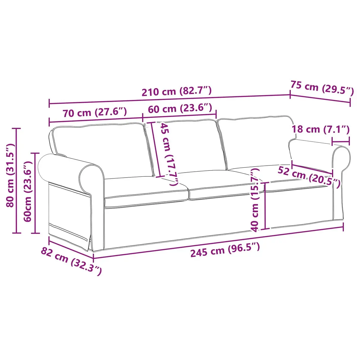 Grey Fabric Modular Sofa Set 2 pcs