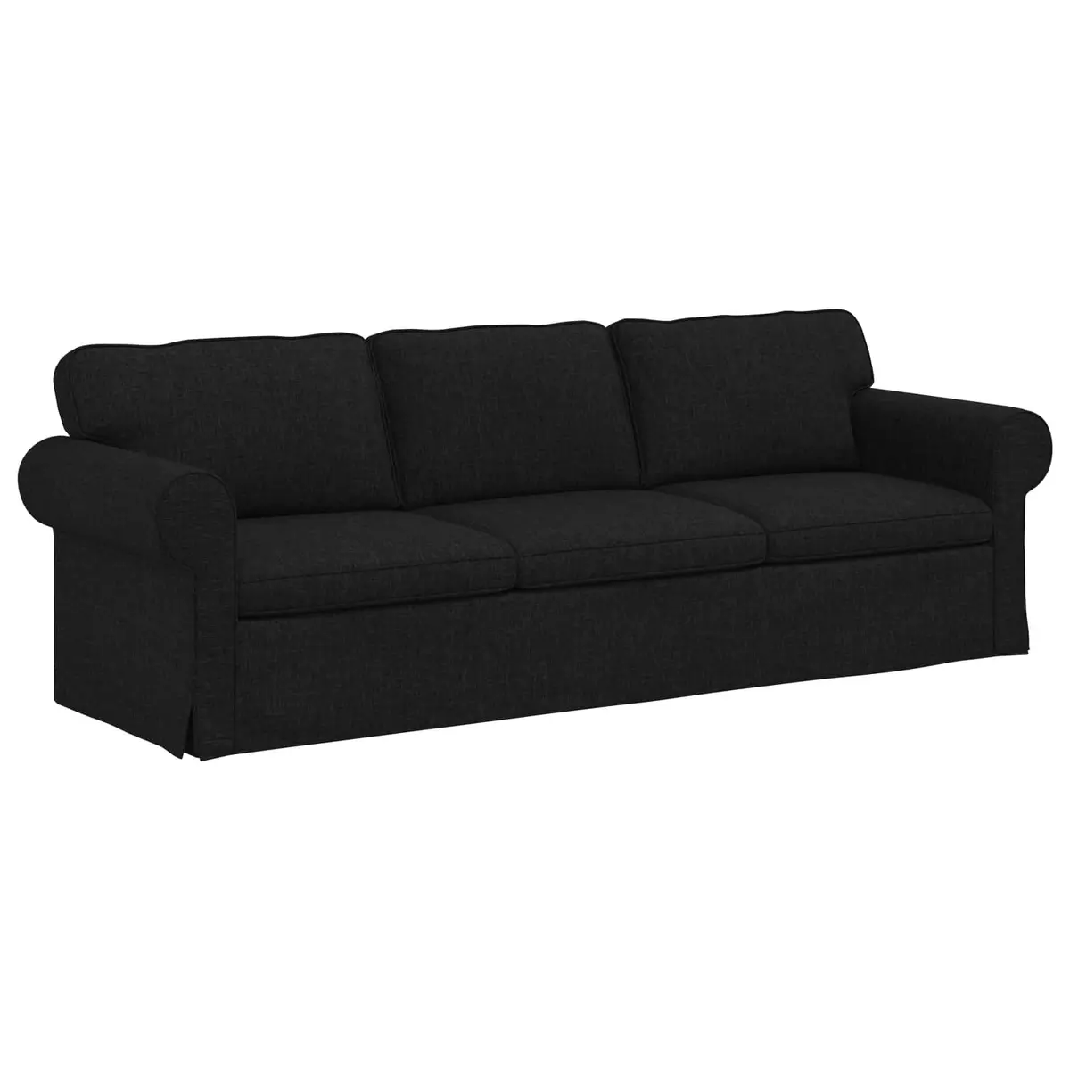 Sofa Set 2 Pieces Black Modular Living Room Furniture Contemporary Design 245cm