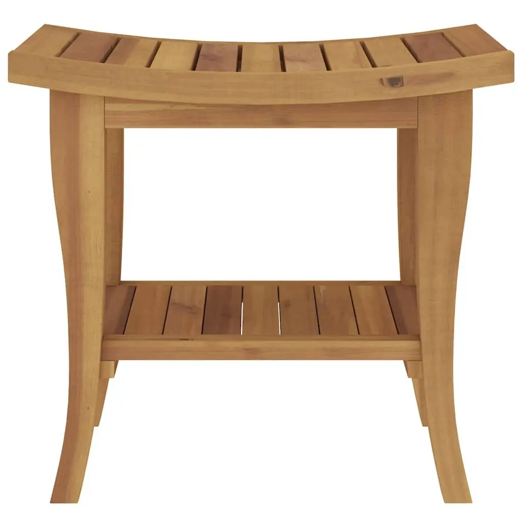 Wooden Bathroom Side Table Shower Storage Shelf Teak Accent Organizer 50x35x45cm
