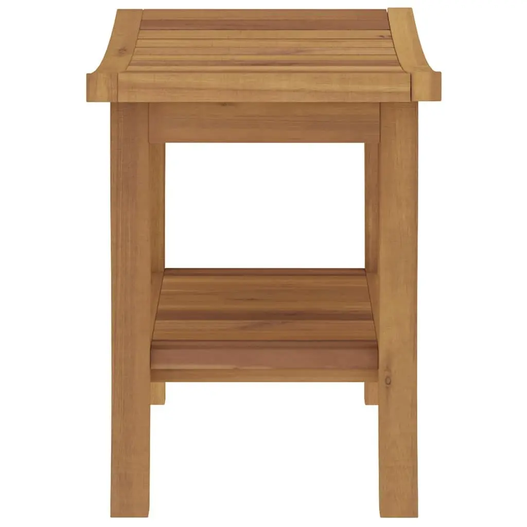Wooden Bathroom Side Table Shower Storage Shelf Teak Accent Organizer 50x35x45cm