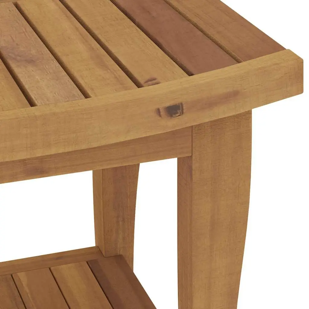 Wooden Bathroom Side Table Shower Storage Shelf Teak Accent Organizer 50x35x45cm