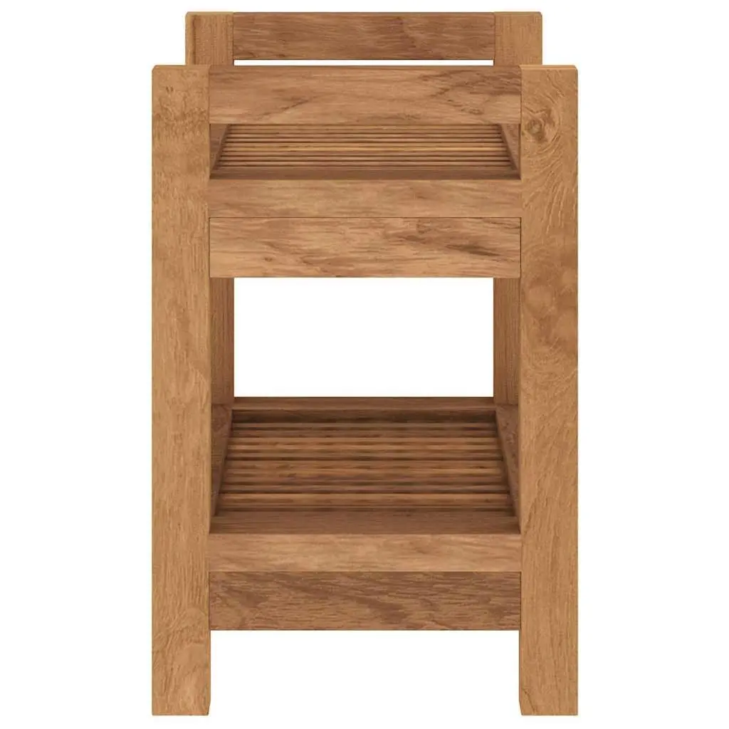 Bathroom Side Table for Shower 45x30x45 cm Teak Wood Storage Shelf