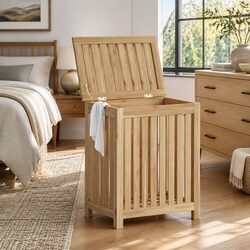 Laundry Basket Specifications: Solid Wood, 50x35x60 cm