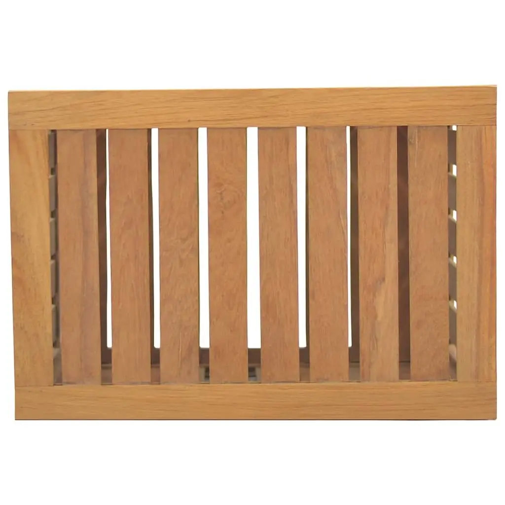 Laundry Basket Solid Wood Wash Bin Storage 50x35x60 cm Slatted Design Brown