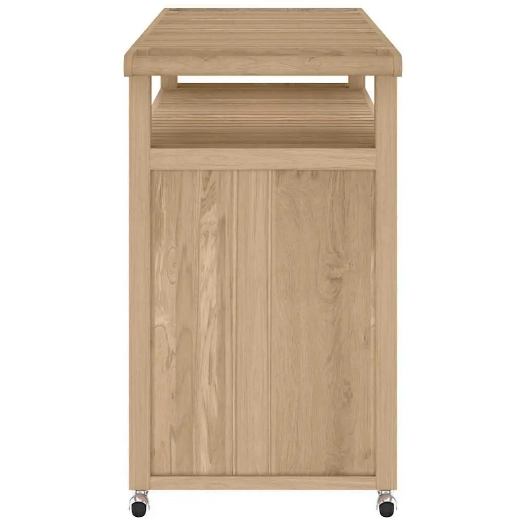 Bar Cart 120x50x90 cm Solid Teak Wood Kitchen Dining Trolley Storage Shelves