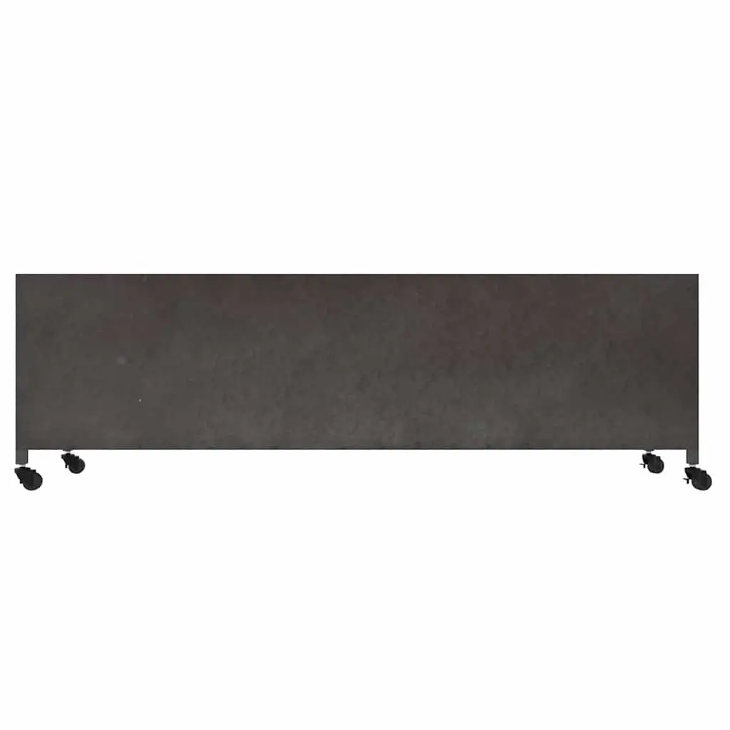 TV Cabinet Living Room Silver 110x30x40 cm Storage Unit with Drawers Doors and Wheels