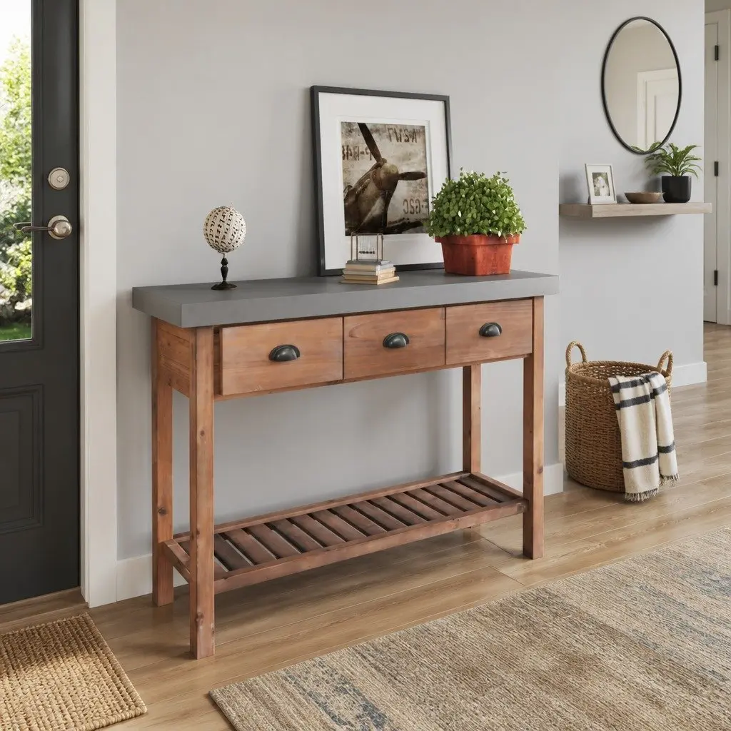Console Table 110x35x80 cm with Drawers Shelf Storage Accent Side Hallway