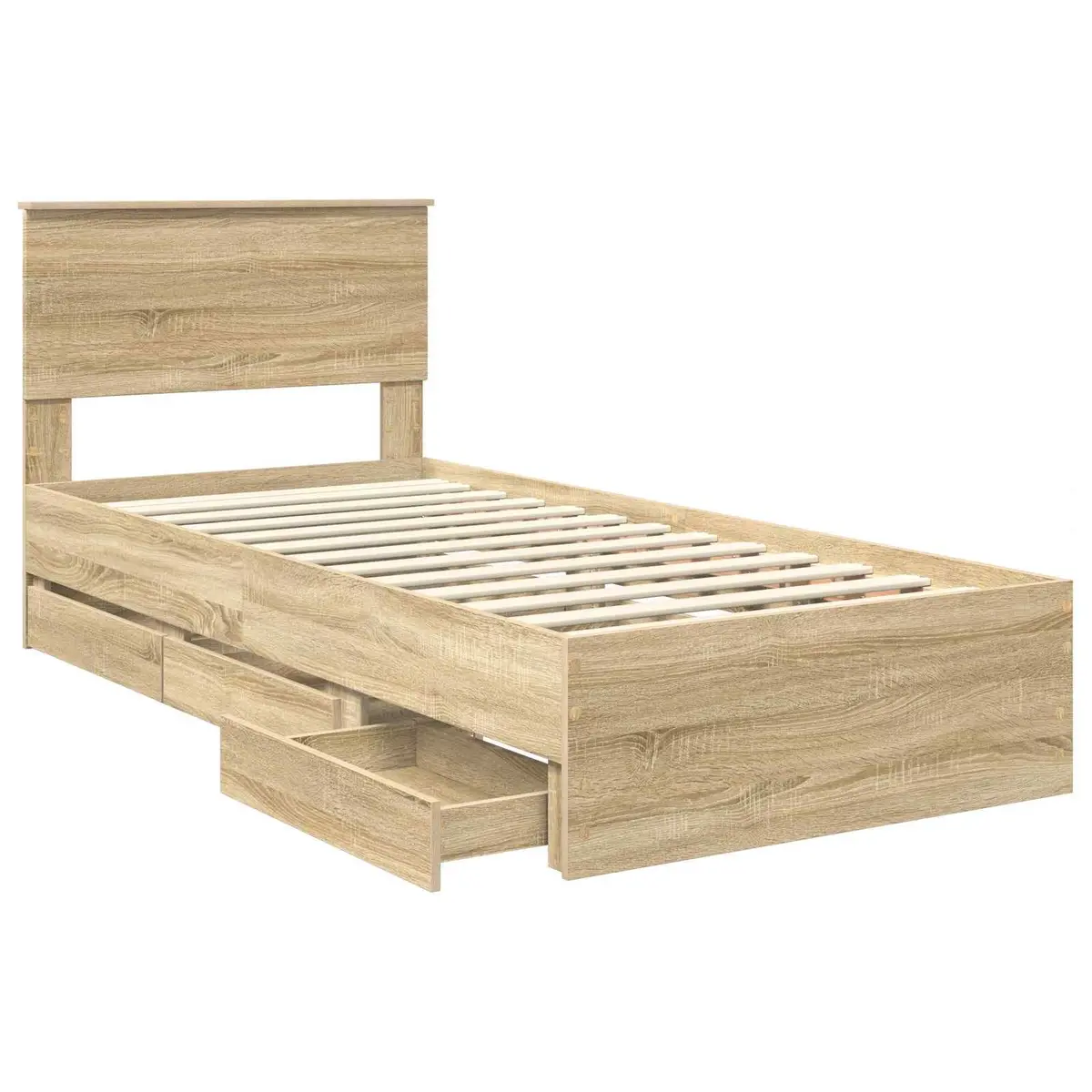 Sonoma Oak Bed Frame with Storage