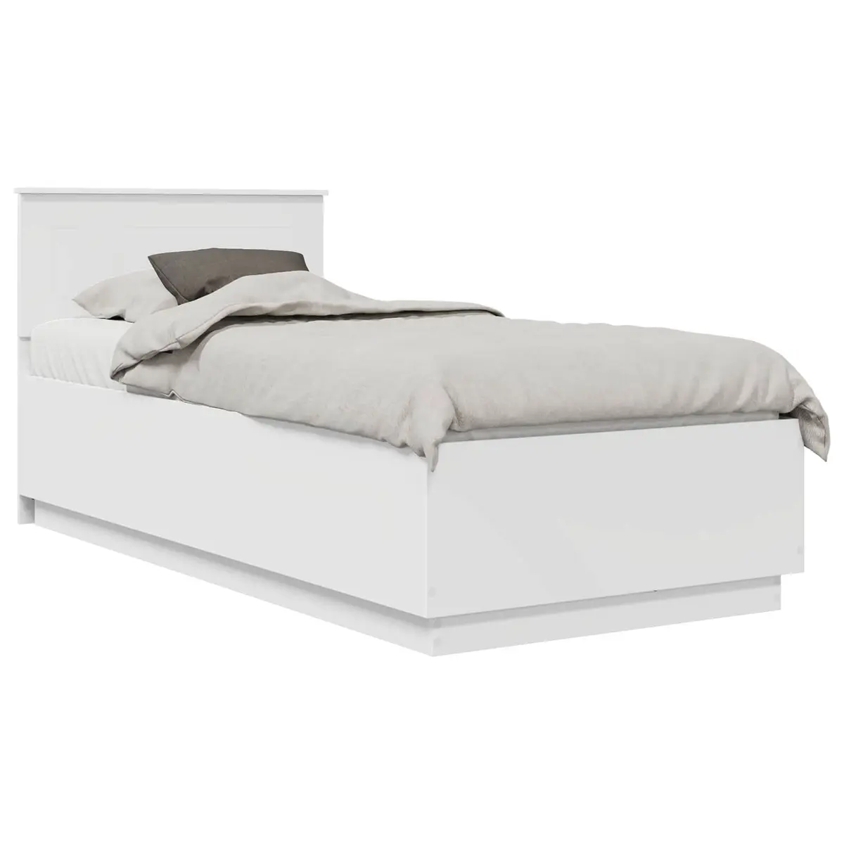 90 x 190 cm Bed Frame with Wall-Mounted Adjustable Headboard