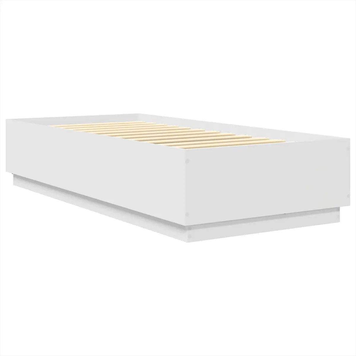 90 x 190 cm Bed Frame with Wall-Mounted Adjustable Headboard