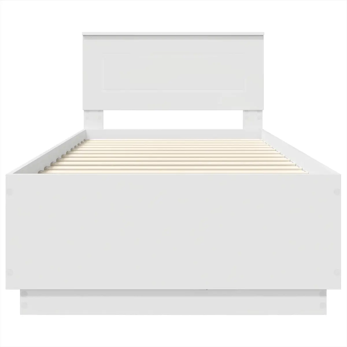 90 x 190 cm Bed Frame with Wall-Mounted Adjustable Headboard