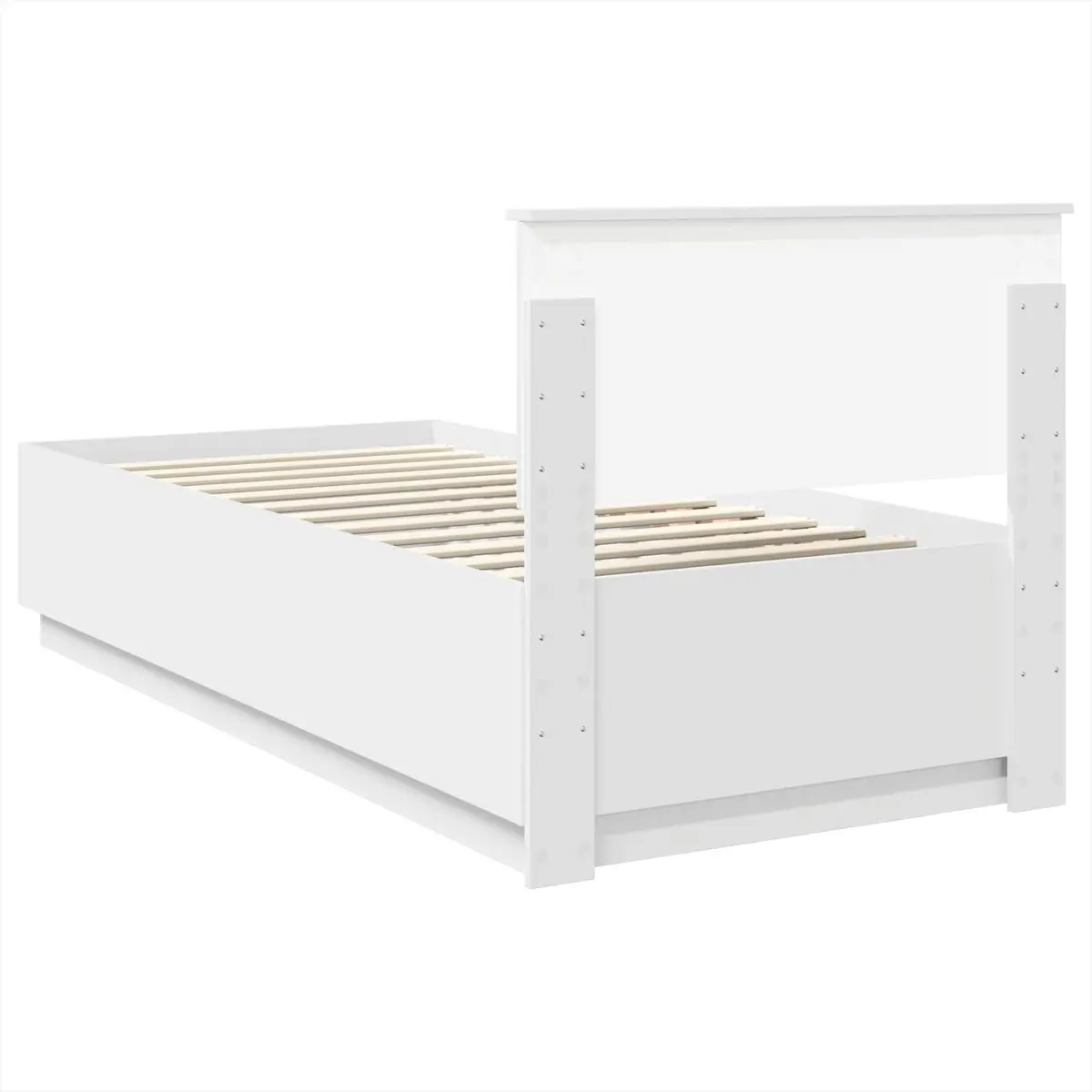 90 x 190 cm Bed Frame with Wall-Mounted Adjustable Headboard