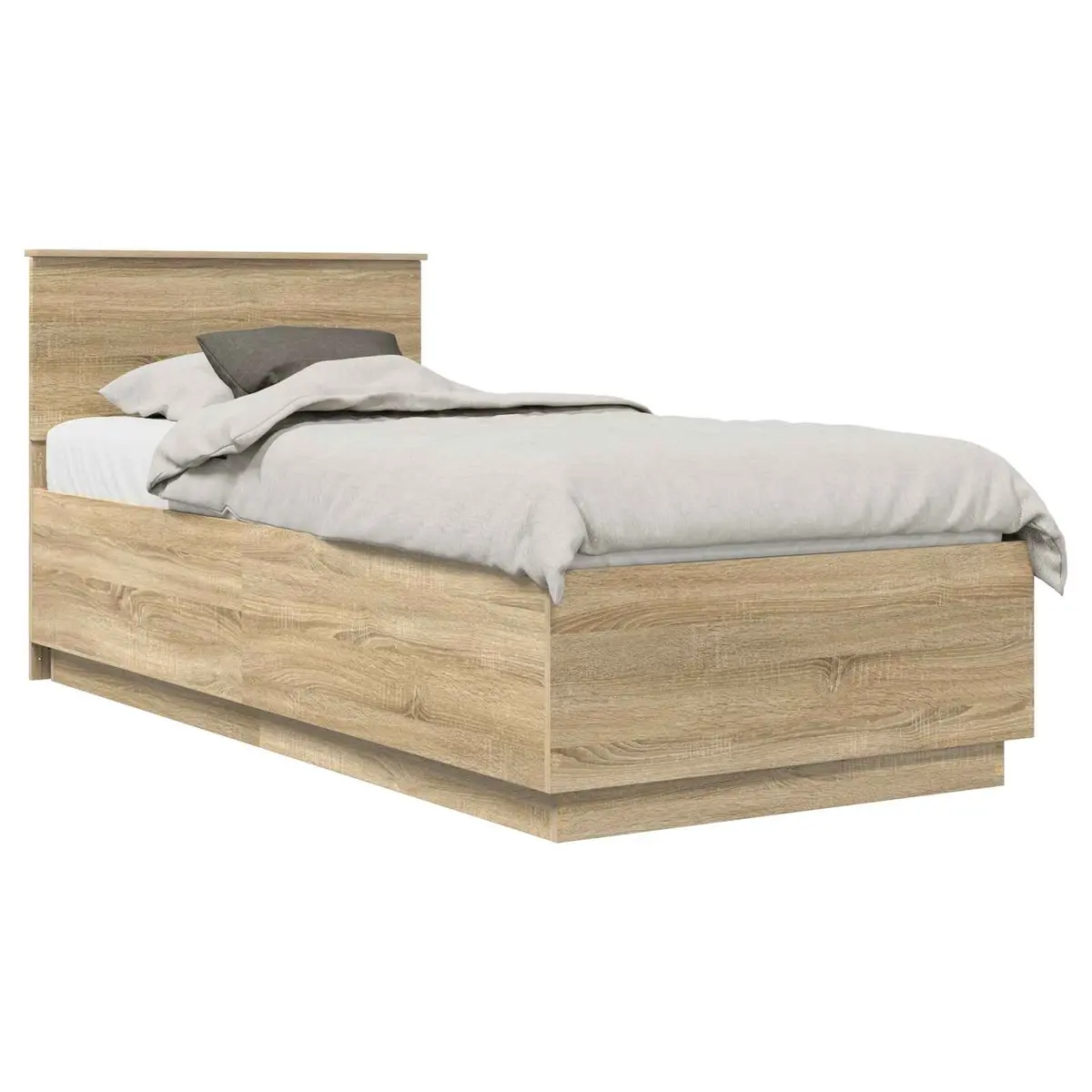 90 x 190 cm Engineered Wood Bed Frame with Headboard