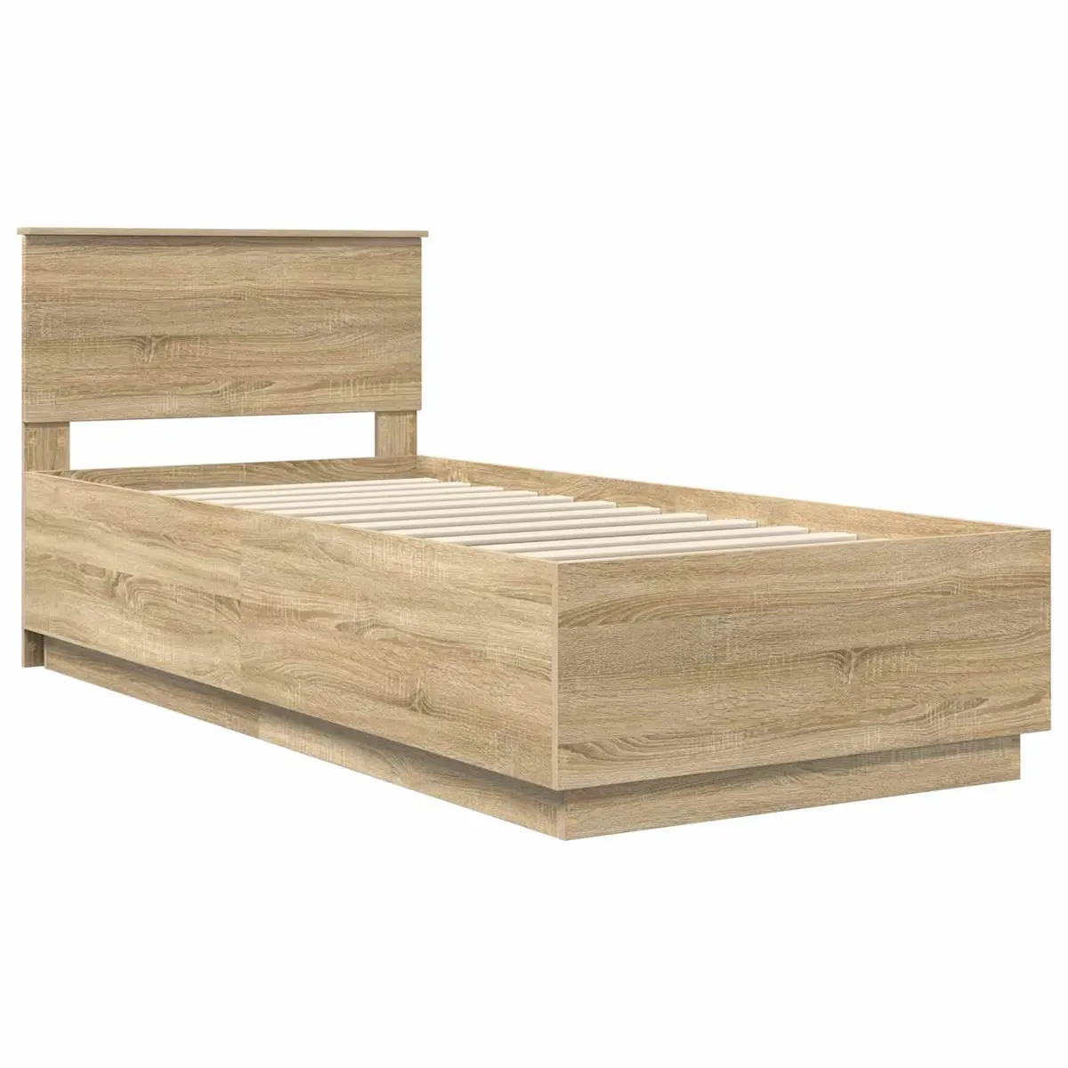 90 x 190 cm Engineered Wood Bed Frame with Headboard