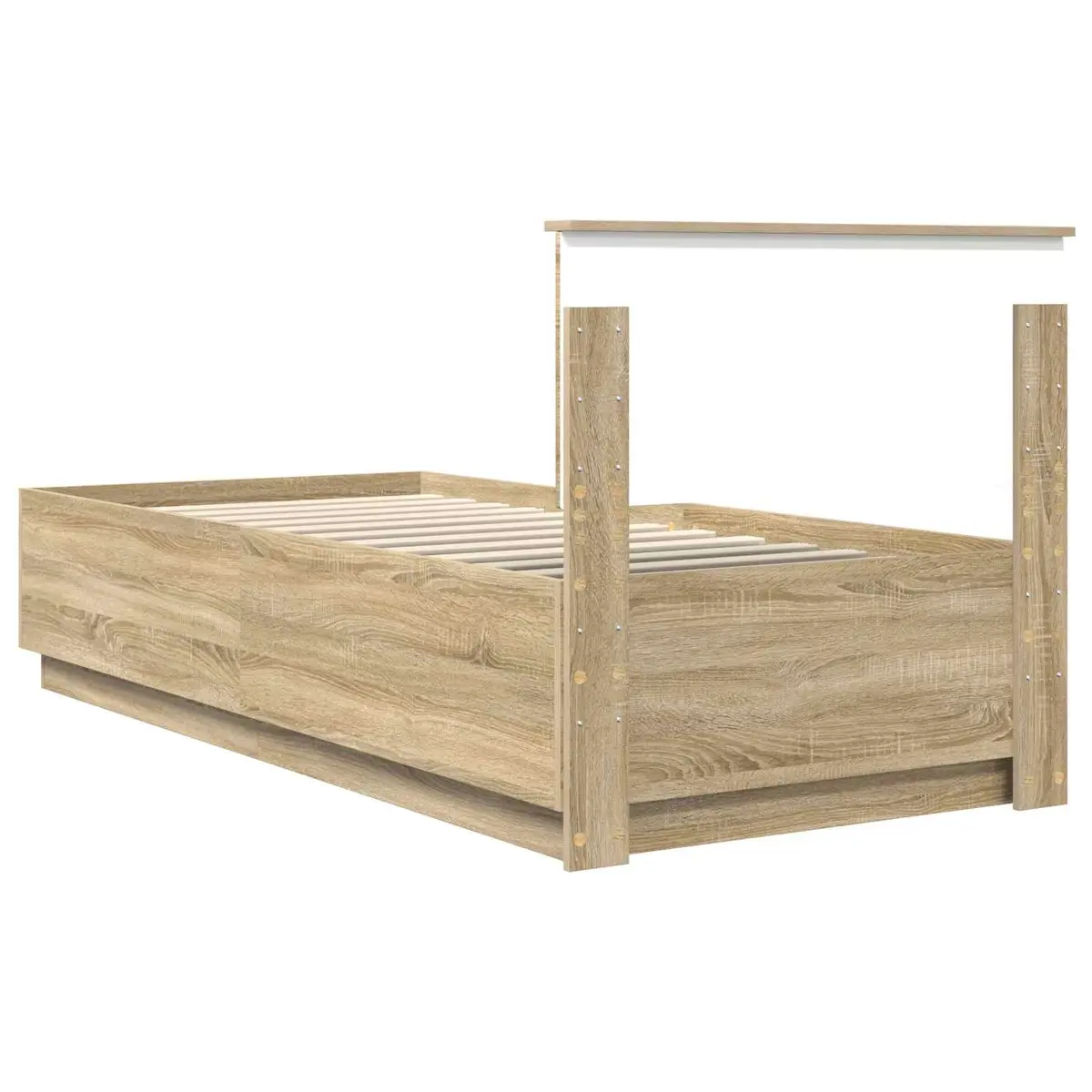 90 x 190 cm Engineered Wood Bed Frame with Headboard