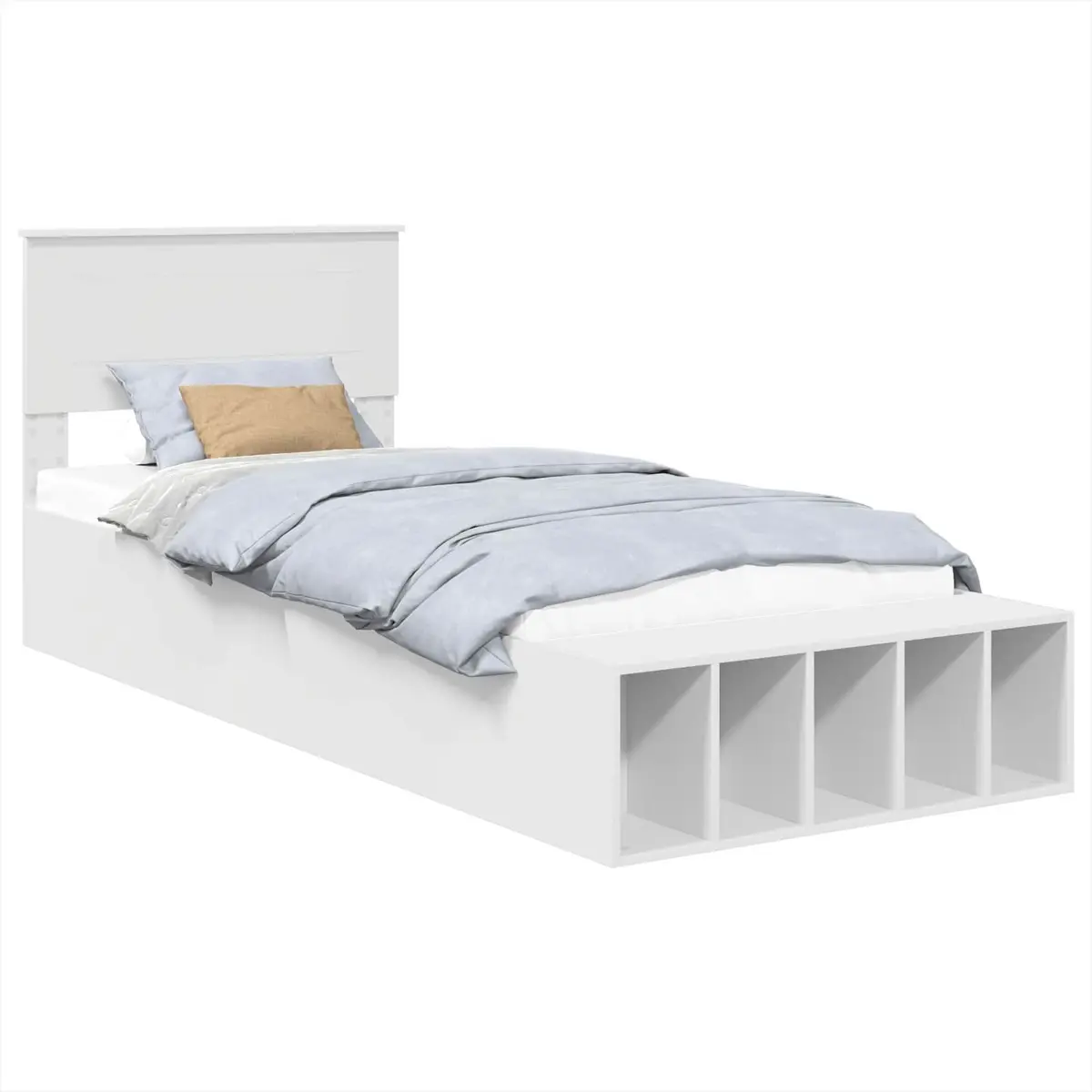 Bed Frame with Shelf for Bedroom 90 x 190 cm
