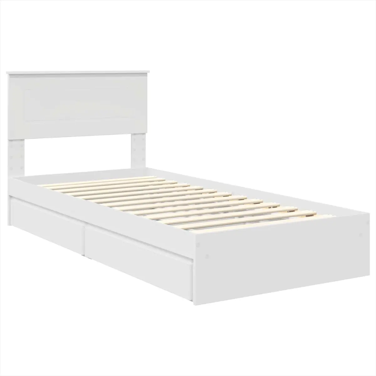 Storage Bed Frame with Drawer White 90 x 190 cm Bedroom