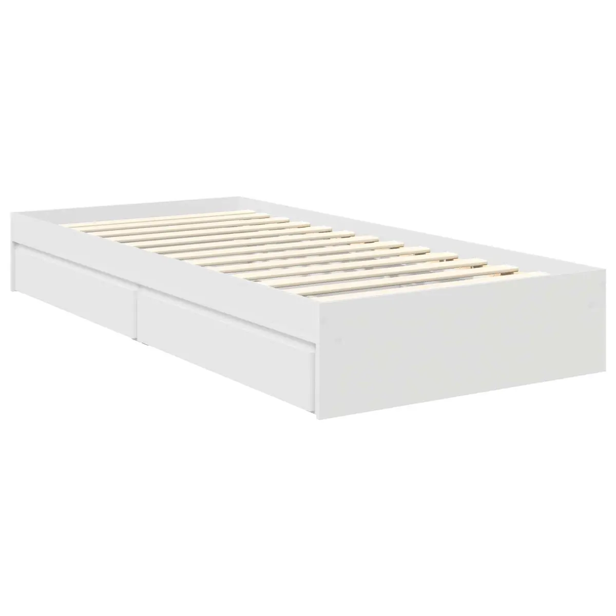 Storage Bed Frame with Drawer White 90 x 190 cm Bedroom