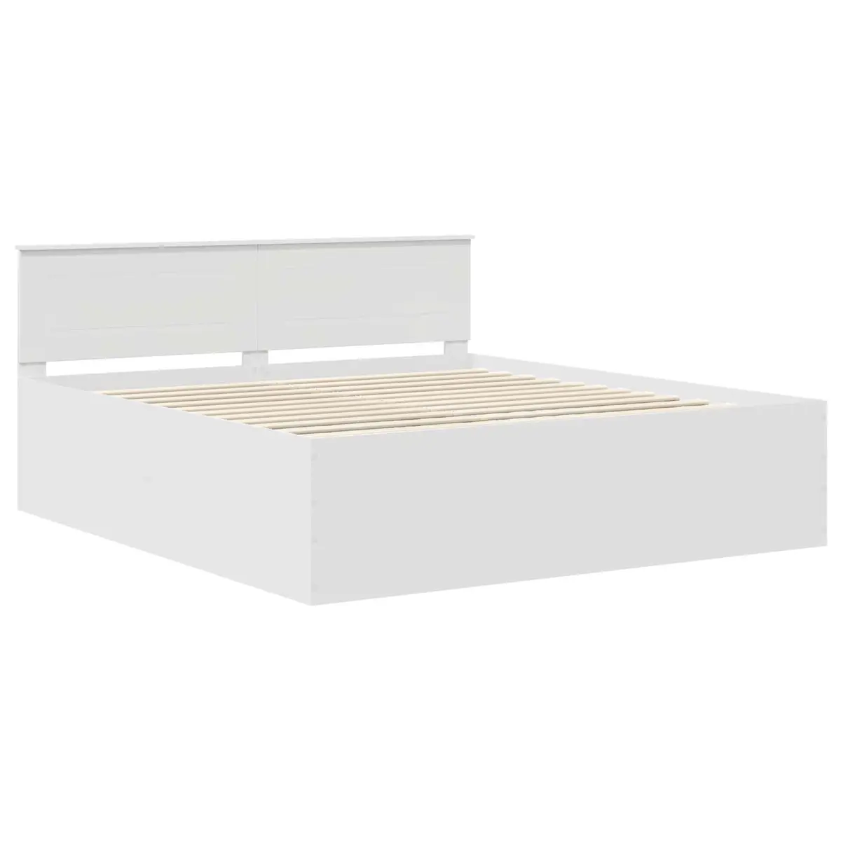Bed Frame with Headboard for Bedroom White 180 x 200 cm Modern Wood