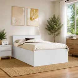 Specifications for White Bed Frame with Headboard, 135 x 190 cm