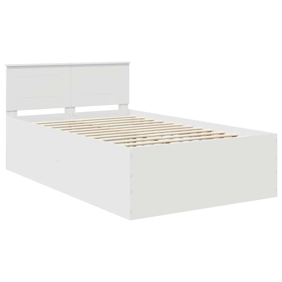 White Bed Frame with Headboard, 135 x 190 cm