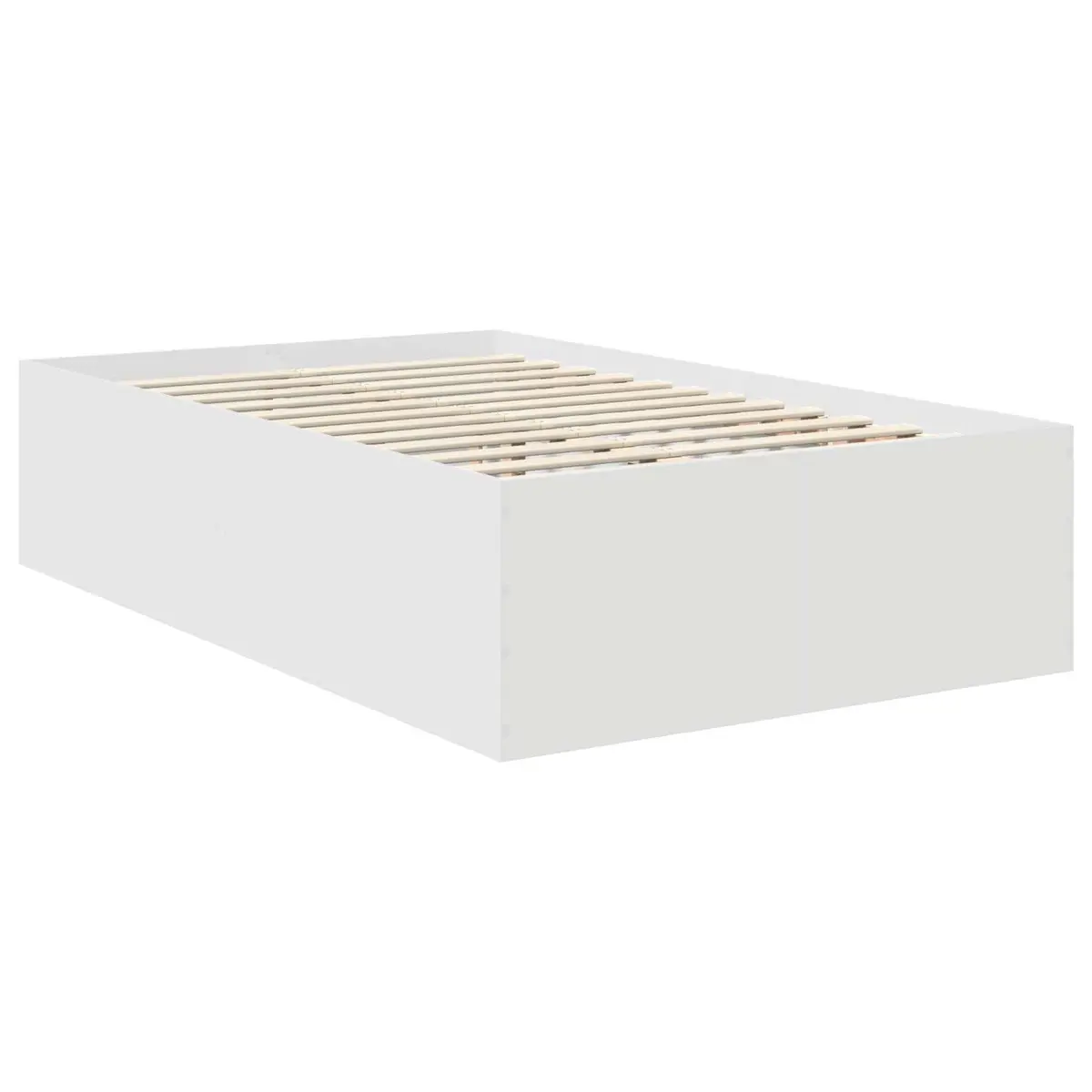 White Bed Frame with Headboard, 135 x 190 cm