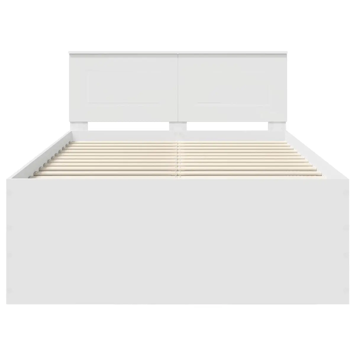 White Bed Frame with Headboard, 135 x 190 cm