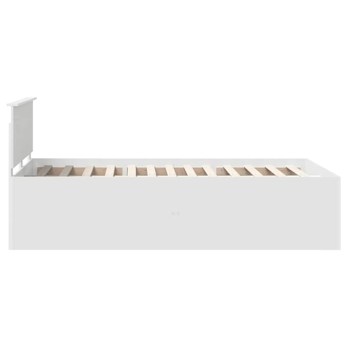White Bed Frame with Headboard, 135 x 190 cm