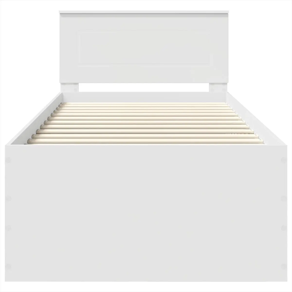 Bed Frame with Headboard White 90 x 190 cm Modern Bedroom Engineered Wood