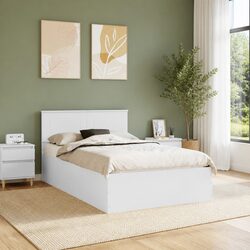 Specifications of White Bed Frame with Headboard 135 x 190 cm