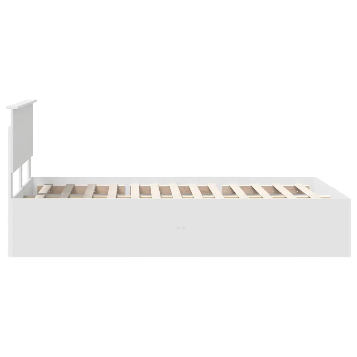 Bed Frame with Headboard White 135 x 190 cm Modern Bedroom Furniture Platform