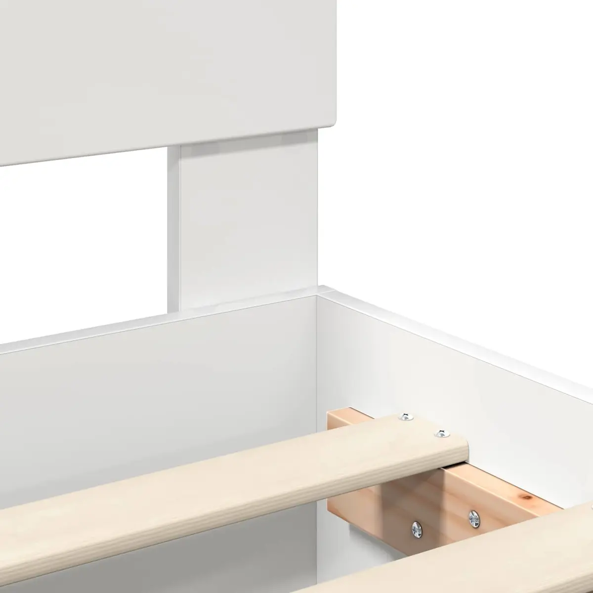Bed Frame with Headboard White 135 x 190 cm Modern Bedroom Furniture Platform