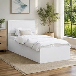 Bed Frame with Headboard White 90 x 190 cm Specifications