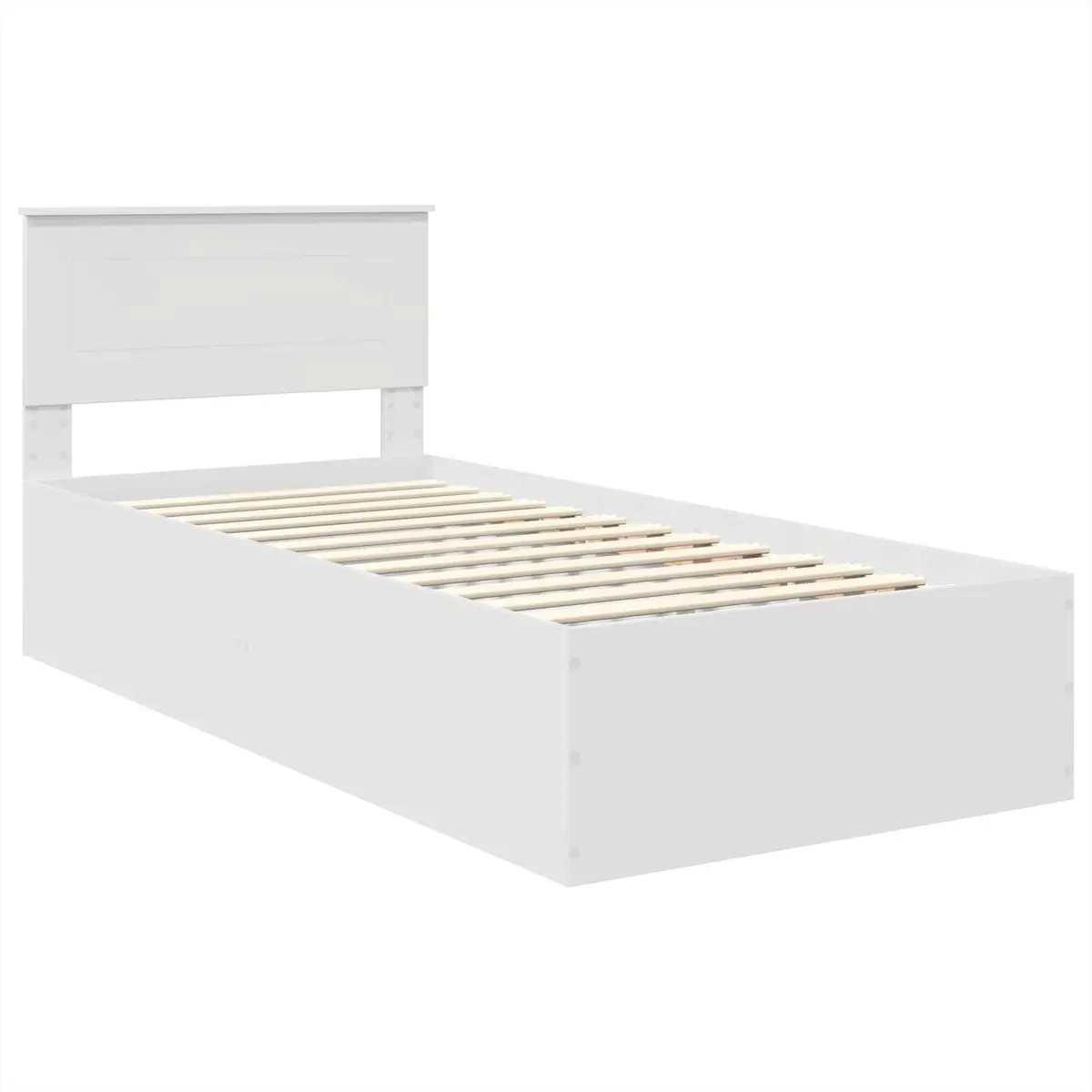 Bed Frame with Headboard for Bedroom White 90 x 190 cm Modern Platform
