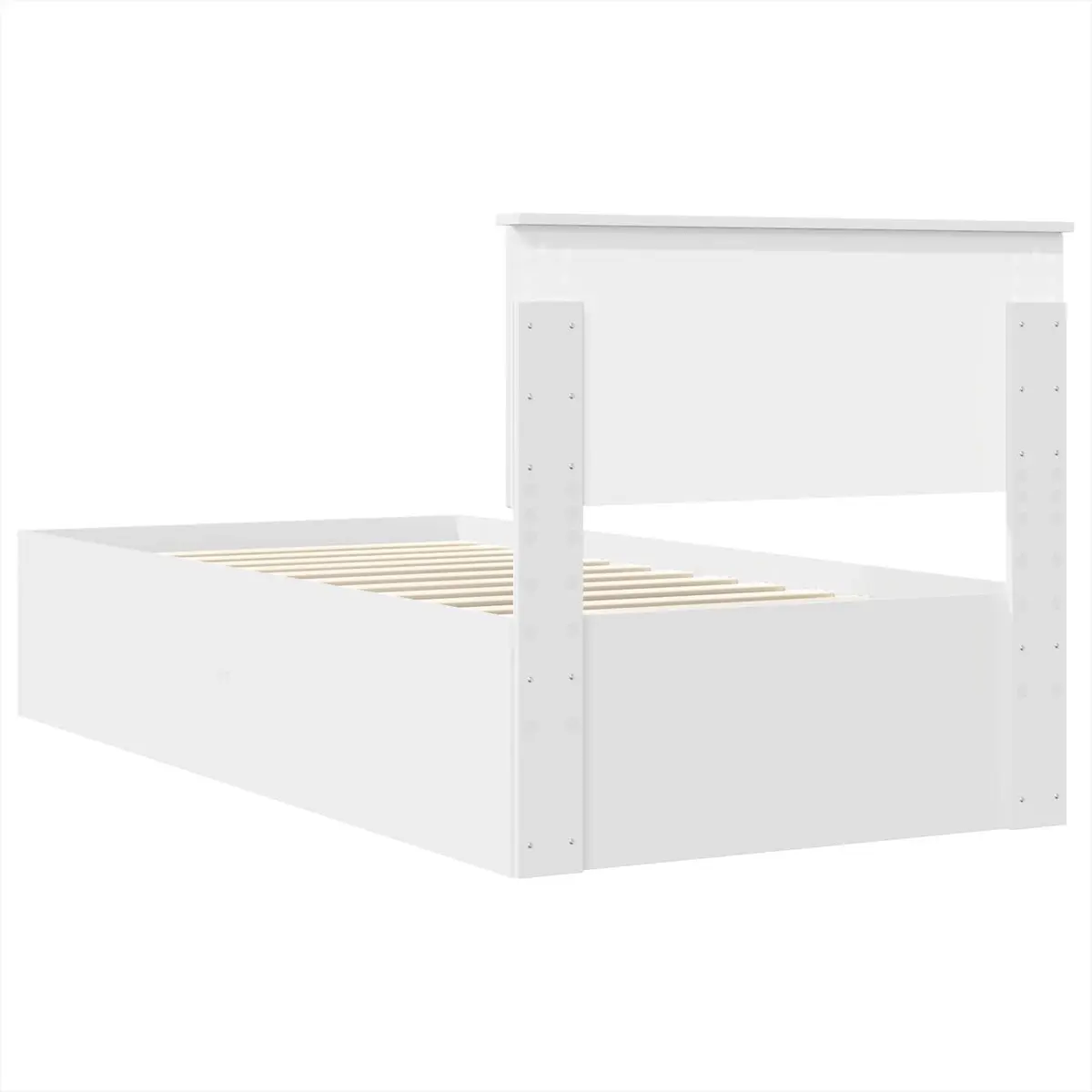 Bed Frame with Headboard for Bedroom White 90 x 190 cm Modern Platform