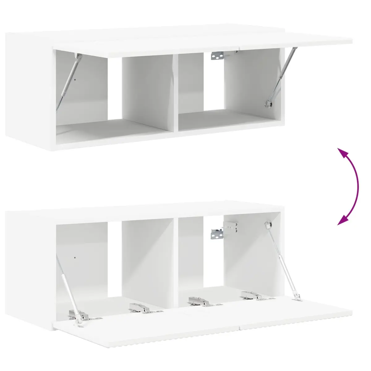 4-Piece Modern White TV Wall Cabinet Set