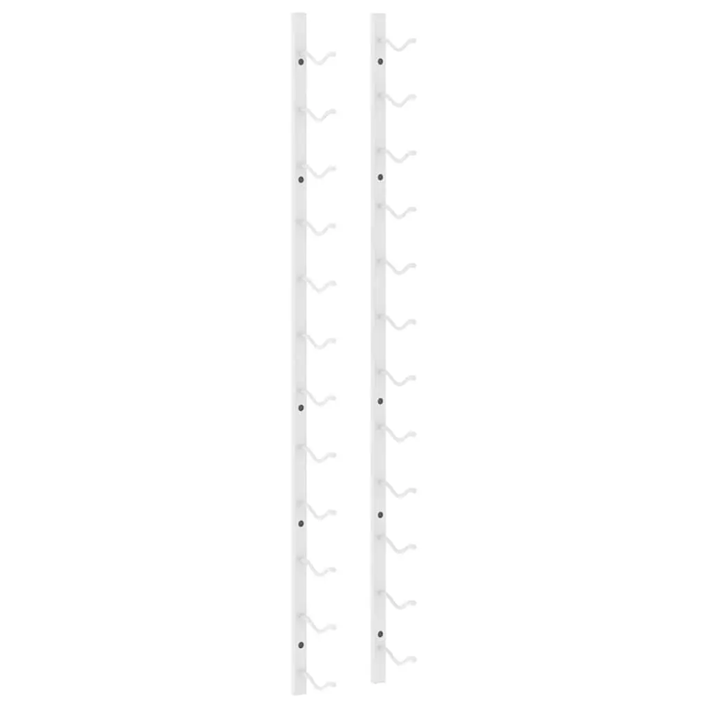 Wall Mounted Wine Rack Kitchen Organiser Holder White Iron 12 Bottle