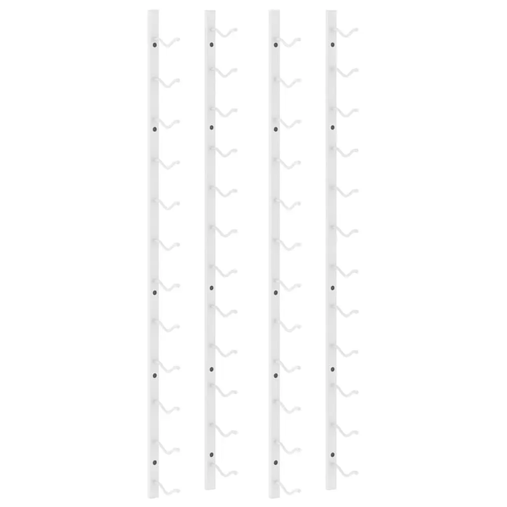 Wall Mounted Wine Rack Kitchen Modern White Iron Set of 2