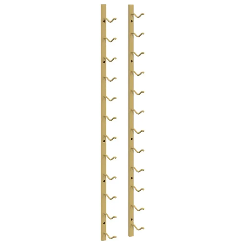 Wall Mounted Wine Rack for Home Bar Gold Iron Set of 2