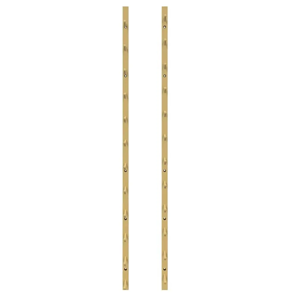 Wall Mounted Wine Rack for Home Bar Gold Iron Set of 2